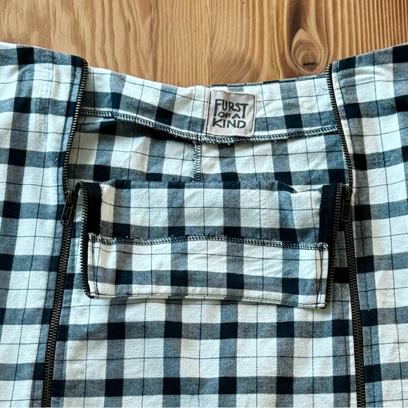 LF Furst Of A Kind Upcycled Plaid Double Zip Flannel Skirt - Picture 3 of 8